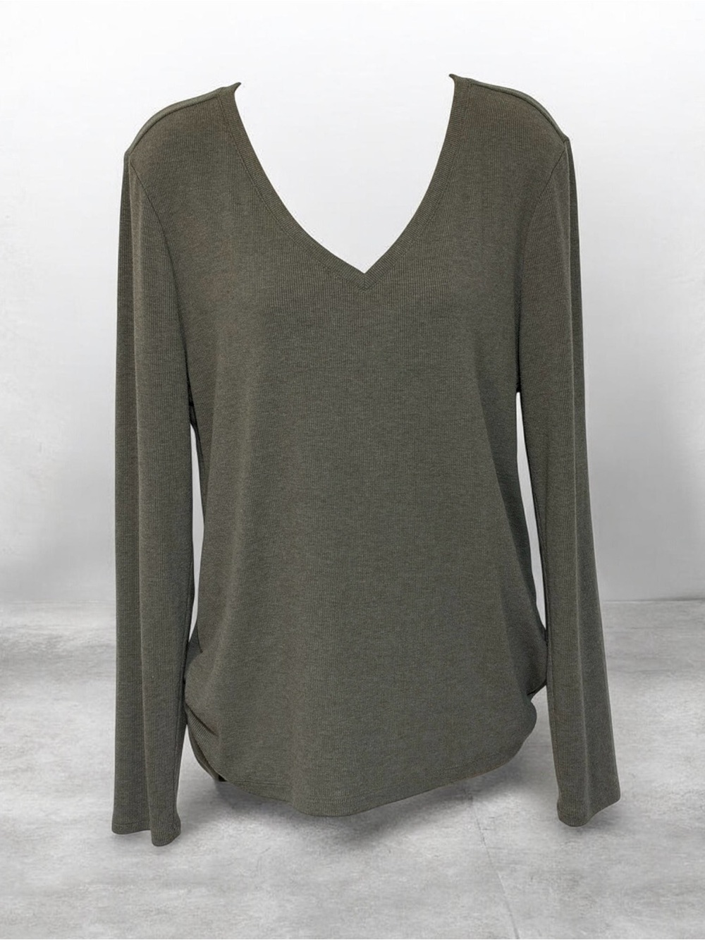 CATO EST.1946 Olive Green V-Neck Long Sleeve Top
